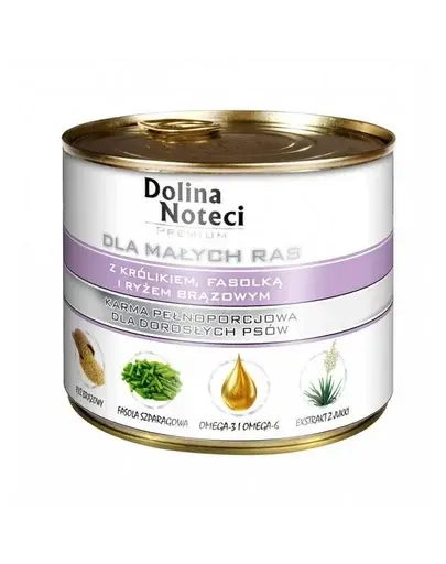 DOLINA NOTECI Premium small breeds cu iepure, fasole și orez brun 185 g