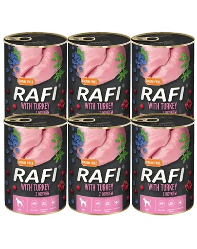 DOLINA NOTECI RAFI Conserve pentru caini adulti, cu curcan 6x800 g