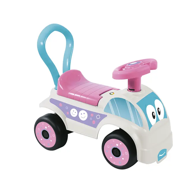 DOLU Masina fara pedale Foot to Floor , Varsta recomandata: 12 luni+, Greutate maxima recomandata 23 kg, Alb-Roz
