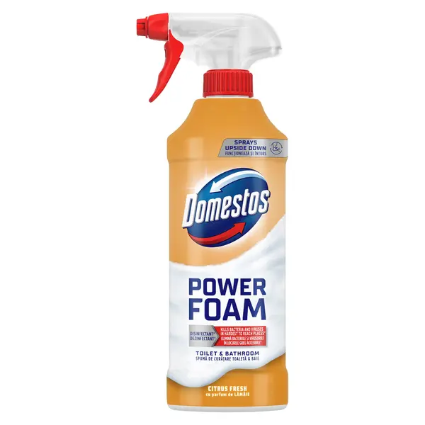 Domestos Solutie spuma pentru curatat baia, 435 ml, Power Foam Citrus Fresh