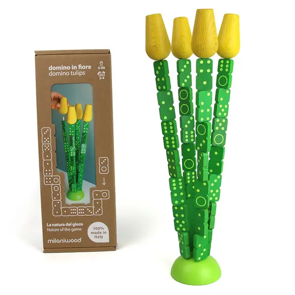 Domino Tulips, cu piese stivuibile din lemn, Milaniwood multicolor