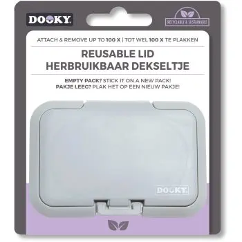 Dooky Reusable Lid Grey Card capac pentru șervețele umede