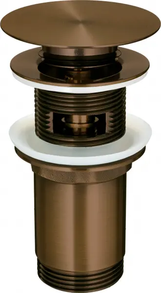 Dop pentru lavoar sau bideu, bronz periat, Deante Click-Clack