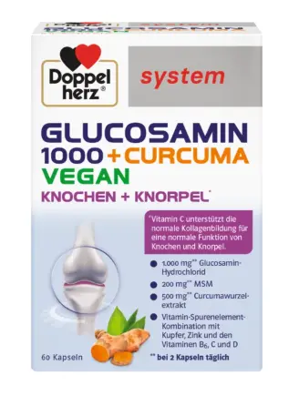 Doppelherz Glucozamina 1000 + Curcuma Vegan 60 comprimate