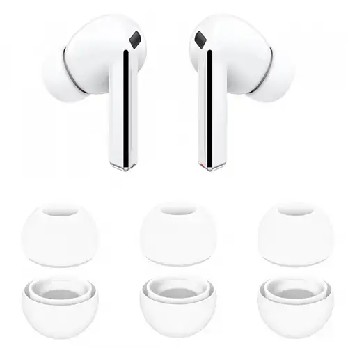 Dopuri Techsuit ET3 pentru Samsung Galaxy Buds3 Pro, Marime S / M / L, Albe