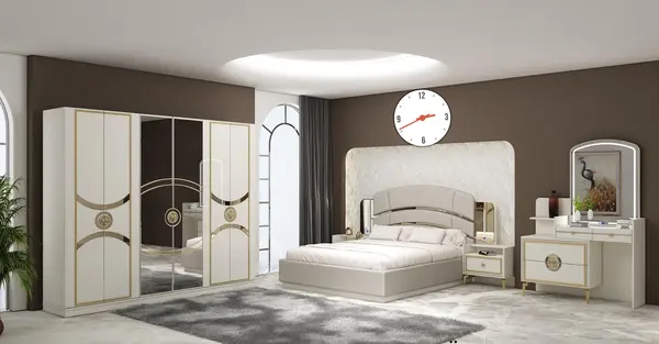 DORMITOR COMPLET ILONA SALTEA+SOMIERA INCLUSE 180X200CM