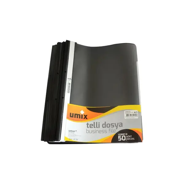 Dosar A4 plastic sina si perforatii 50 buc/set Umix Dosar A4 plastic sina si perforatii 50 buc/set Umix negru