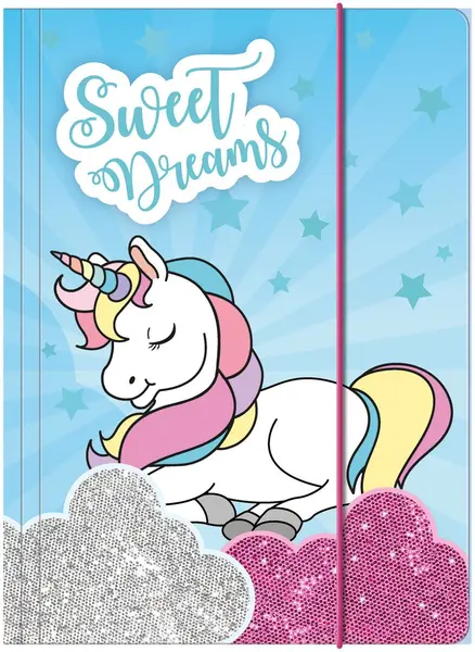 Dosar cu bandă elastică Derform - Unicorn, A4