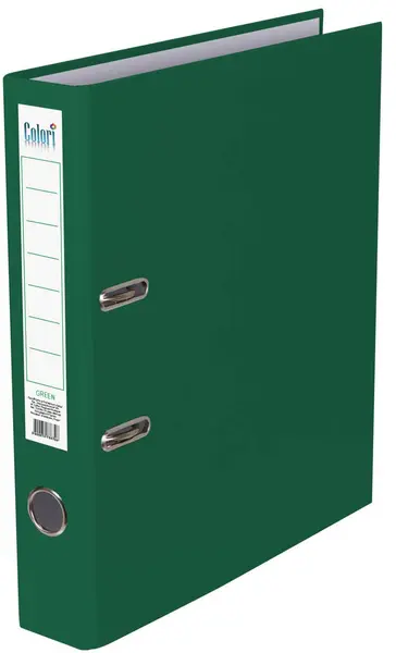 Dosar cu inele Colori - 5 cm, verde. cu cant metalic