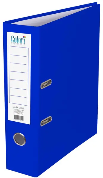 Dosar cu inele Colori - A4, 8 cm, PP, cu cant metalic, albastru inchis