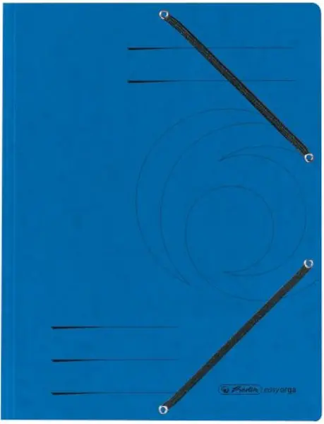 Dosar Herlitz - Quality, cu banda elastica si trei clape, albastru