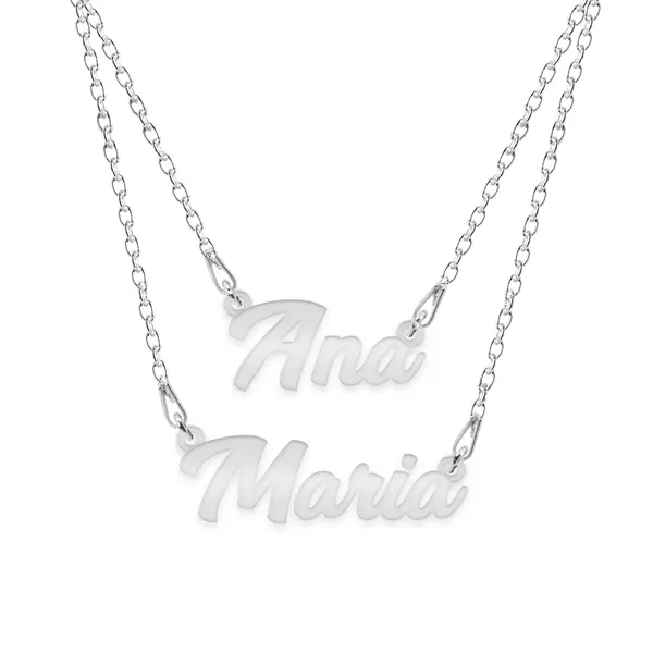 Double Name - Colier personalizat cu doua nume din argint 925