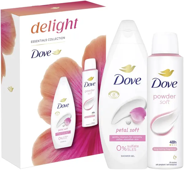 Dove Essential Care Set Delight - Gel de duș și Deodorant, 250 + 150 ml