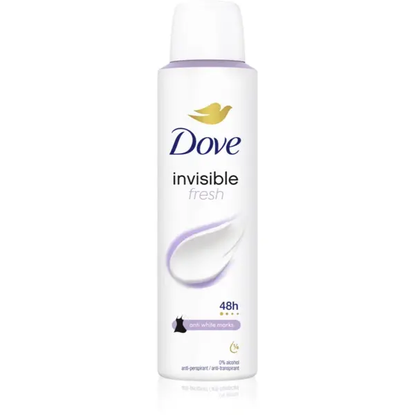 Dove Invisible Fresh spray anti-perspirant impotriva petelor albe 150 ml