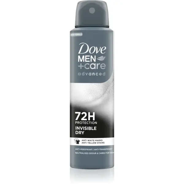 Dove Men+Care Advanced Invisible Dry antiperspirant impotriva petelor albe si galbene Invisibile Dry 150 ml