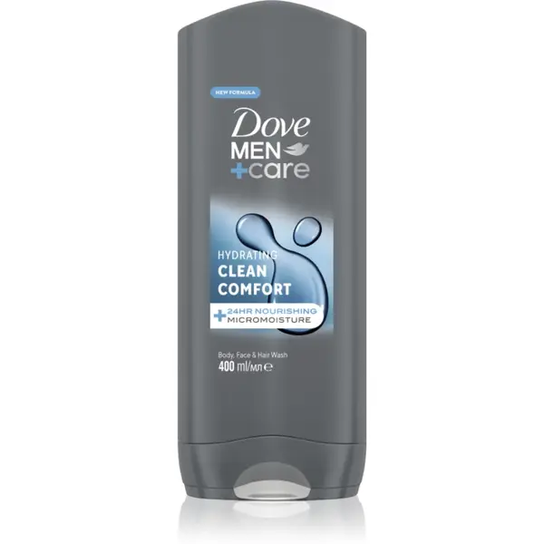 Dove Men+Care Clean Comfort gel de duș pentru față, corp și păr 400 ml