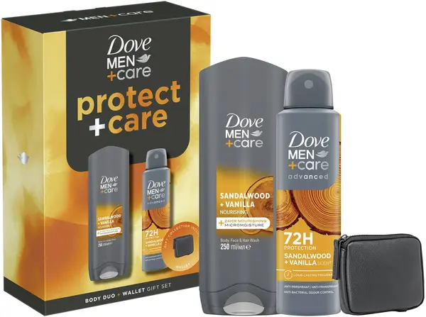 Dove Men+Care Set Protect+Care, cu portofel, 2 bucăți