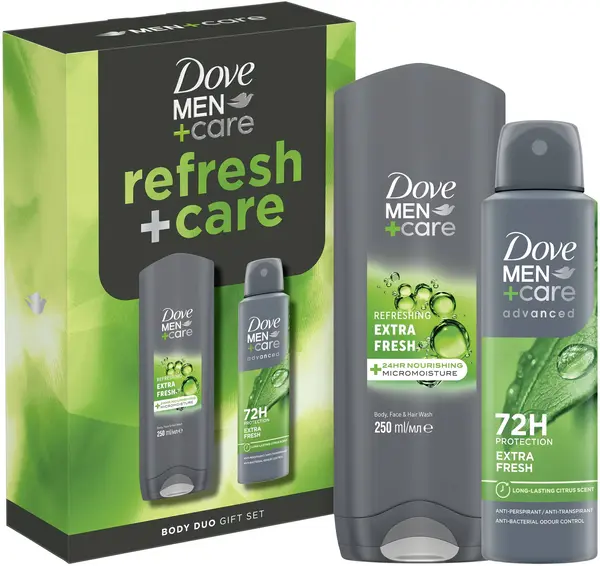 Dove Men+Care Set Refresh+Care - Gel de duș și Deodorant spray , 250 + 150 ml