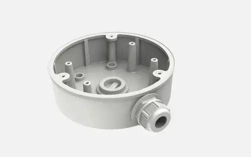 Doza conexiuni Hikvision DS-1280ZJ-PT6, material aliaj de aluminiu, dimensiuni: Φ137 mm × 42 mm, greutatate: 280 g