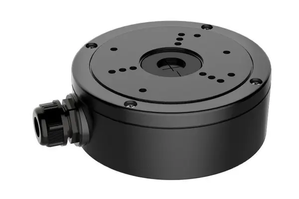 Doza conexiuni Hikvision DS-1280ZJ-S/BK pentru camere dome, aluminiu, neagra, montaj perete/tavan