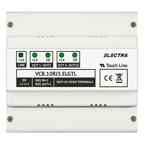 Doza derivatie video 10 iesiri pentru EXPERT, G3 - ELECTRA VCB.10RJ3.ELGTL