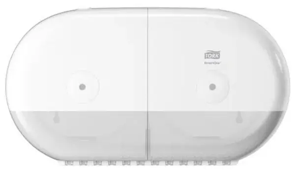 Dozator de hârtie igienică Tork - SmartOne, dublu, T9, 40.6 х 16.4 х 23 cm, alb