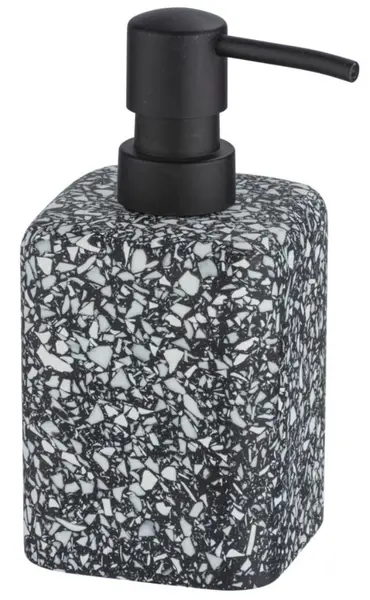 Dozator de săpun lichid Wenko - Terrazzo, 240 ml, 9,5 x 16 x 8 cm, negru