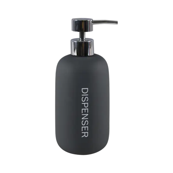 Dozator pentru sapun lichid, Ceramica Cauciucata, Negru,240 ml