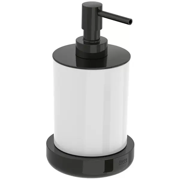 Dozator sapun Roca Tempo A817026CN0, pe blat, 160 ml, sticla/metal, lucios, Negru