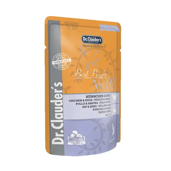 DR. CLAUDER'S, Pui și Rață, plic hrană umedă pisici, (în aspic), 100g
