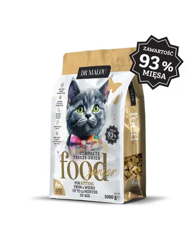 DR MALOU Hrană uscată liofilizată cu pui, lapte de capră și gălbenuș pentru pisoi 2x1 kg
