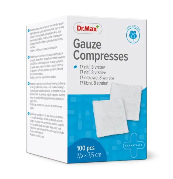 Dr. Max Comprese non-sterile 7.5 x 7.5cm, 100 bucati