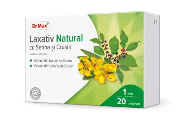 Dr. Max Laxativ Natural cu Senna si Crusin, 20 comprimate filmate