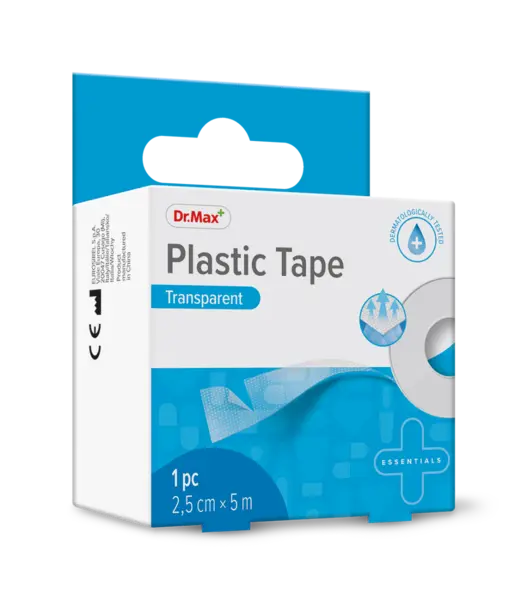 Dr. Max Plastic Tape transparent, 2.5cm x 5m