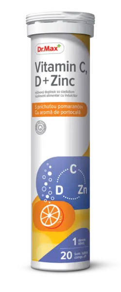 Dr. Max Vitamina C, D + Zinc, 20 comprimate efervescente