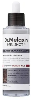 Dr. Melaxin Fiolă exfoliantă facială Black Rice, 80 ml