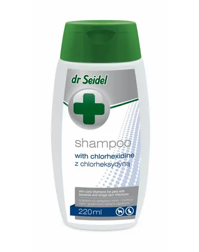 DR SEIDEL șampon cu clorhexidină câini infecții bacteriene și fungice 220 ml