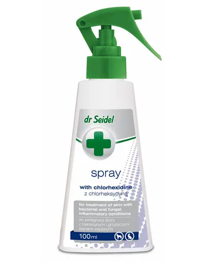 DR SEIDEL spray cu clorhexidină câini și pisici infecții piele 100 ml