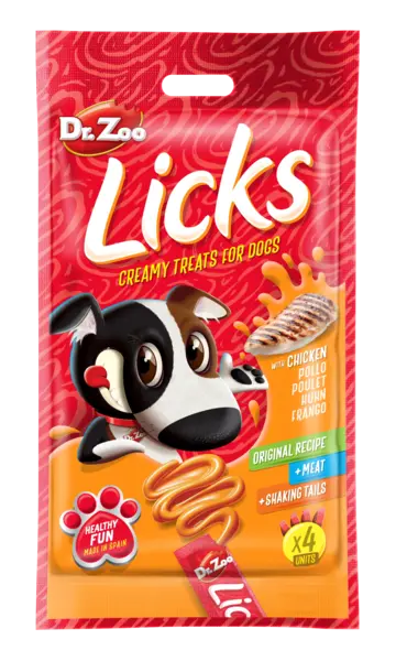 Dr Zoo Licks, recompense caini, Pui, 4x15 g