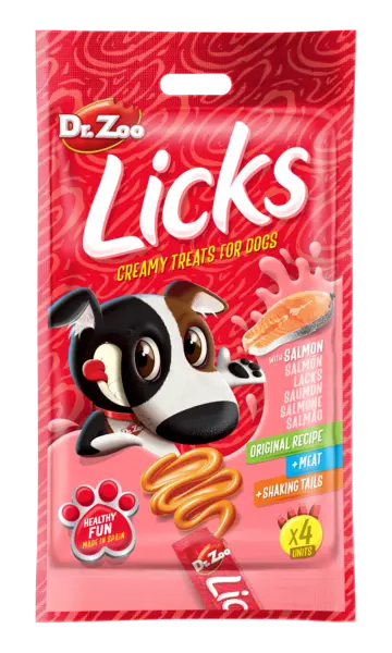 Dr Zoo Licks, recompense caini, Somon, 4x15 g