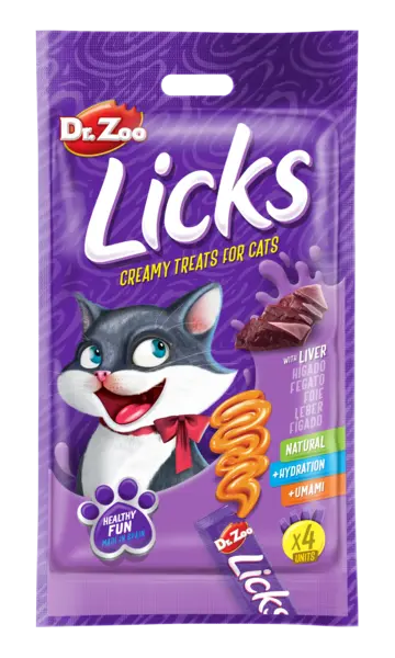 Dr Zoo Licks, recompense pisici, Ficat, 4x15 g