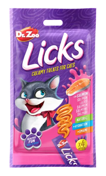Dr Zoo Licks, recompense pisici, Somon, 4x15 g