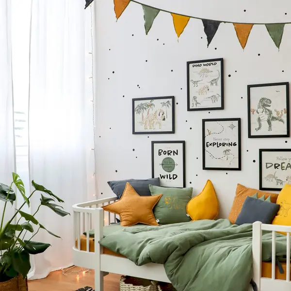 Draperie din muselina organica, Little Amy, Alb, 125x240 cm, 1 bucata