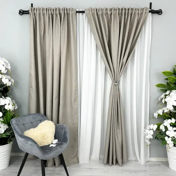 Draperie HoReCa TEXTURATA tip IN, 140cm latime x 260cm inaltime, cu TIV LAT, Grej