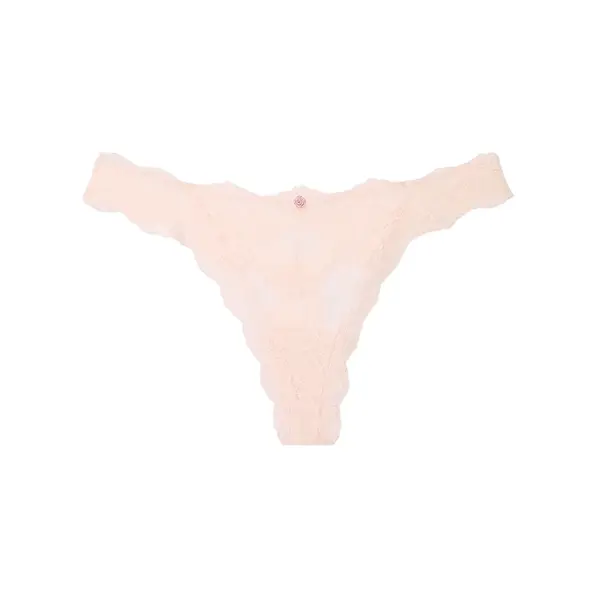 Dream angels lace thong panty - pale pink L