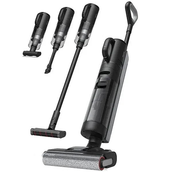 Dreame Aspirator vertical fara fir Dreame H12 Dual HHV4, aspirare umed/uscat, 3 moduri de aspirare, putere aspirare 16000Pa, auto-curatare, capacitate rezervor apa curata/murdara-0.9l/0.7l, baterie 4000mAh, autonomie pana la 60min, 300W, afisaj LED, negr