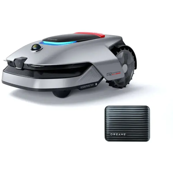 Dreame Dreame Roboticmower A2 robot pentru tunderea gazonului, sistem OmniSense 2.0 3D Ultra Sensing cu camera AI, sistem de taiere EdgeMaster, MXXA8210, motor silenios integrat n butuc pentru pante de 26,5, configurare automa, Gri-Negru-Rosu