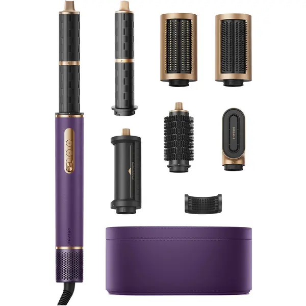 Dreame Ondulator si uscator de par Dreame AirStyle Pro AMF18A, kit de accesorii 7 in 1 pentru uscarea si coafarea parului, putere nominala 1300W, 3 setari de temperatura, 3 setari de viteza a fluxului de aer, NTC300, Mov
