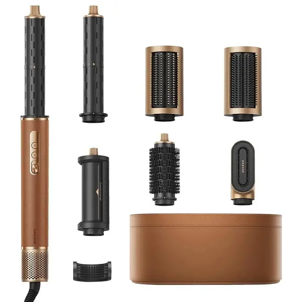 Dreame Ondulator si uscator de par Dreame AirStyle Pro AMF18A, kit de accesorii 7 in 1 pentru uscarea si coafarea parului, putere nominala 1300W, 3 setari de temperatura, 3 setari de viteza a fluxului de aer, NTC300, Auriu