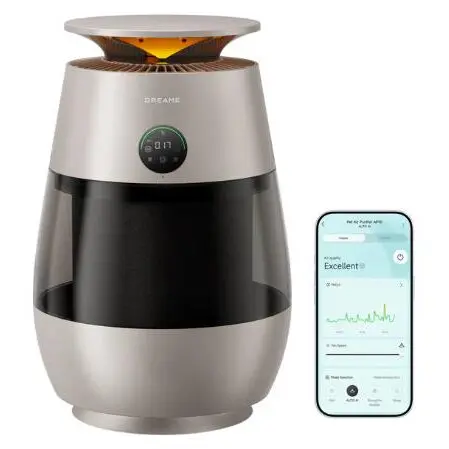 Dreame Purificator de aer Dreame Smart Home Pet AP10 CVF61A, Colectare 360, Display intuitiv, 4 moduri smart, Argintiu
